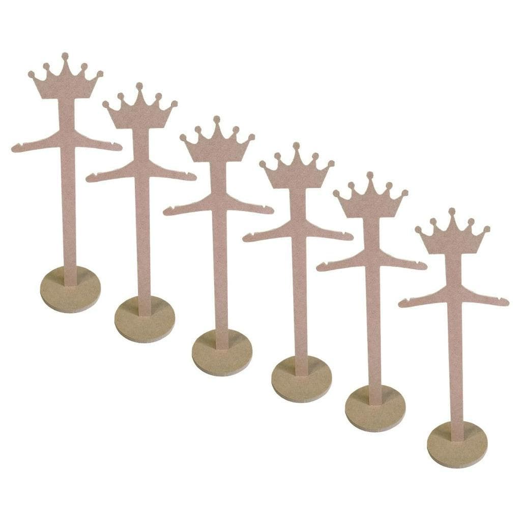 Kit com 6 Cabides Pedestal para Roupa De Boneca Pequena Manequim Expositor