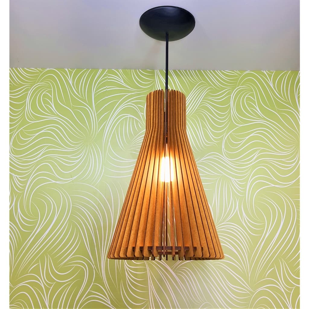 Luminária Pendente decorativo rústico 36 cm sala de estar