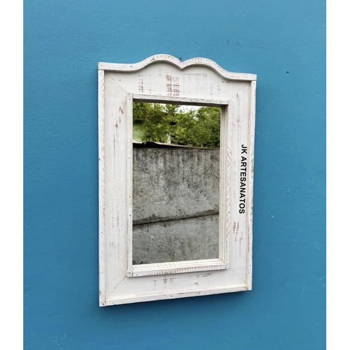 Espelho Decorativo Pátina de Madeira Artesanal, artesanal, rústico, banheiro, quarto, lavabo, sítio, corredor, madeira mista, envio imediato