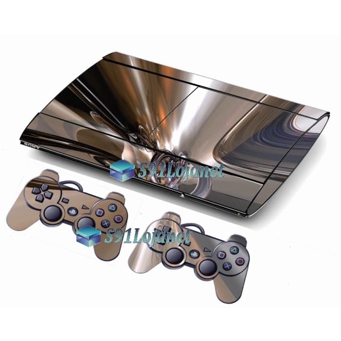 Película Skin Ps3 Super Slim Playstation 3  Metal Cromo