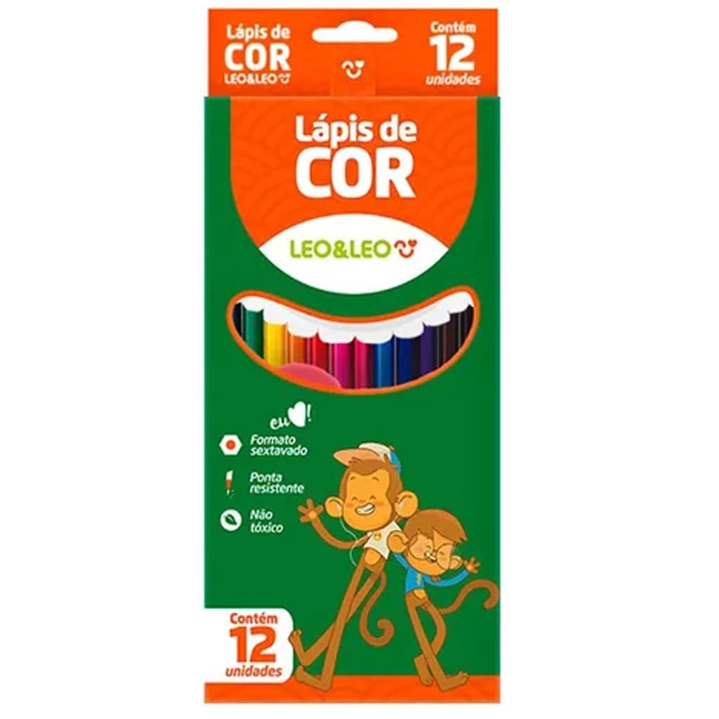 Lápis De Cor Sextavado 12 ou 36 ou 48 Cores Leo E Leo lapiseira 0.5 0.7 0.9 lapis de escrever caneta volta a aula blackf