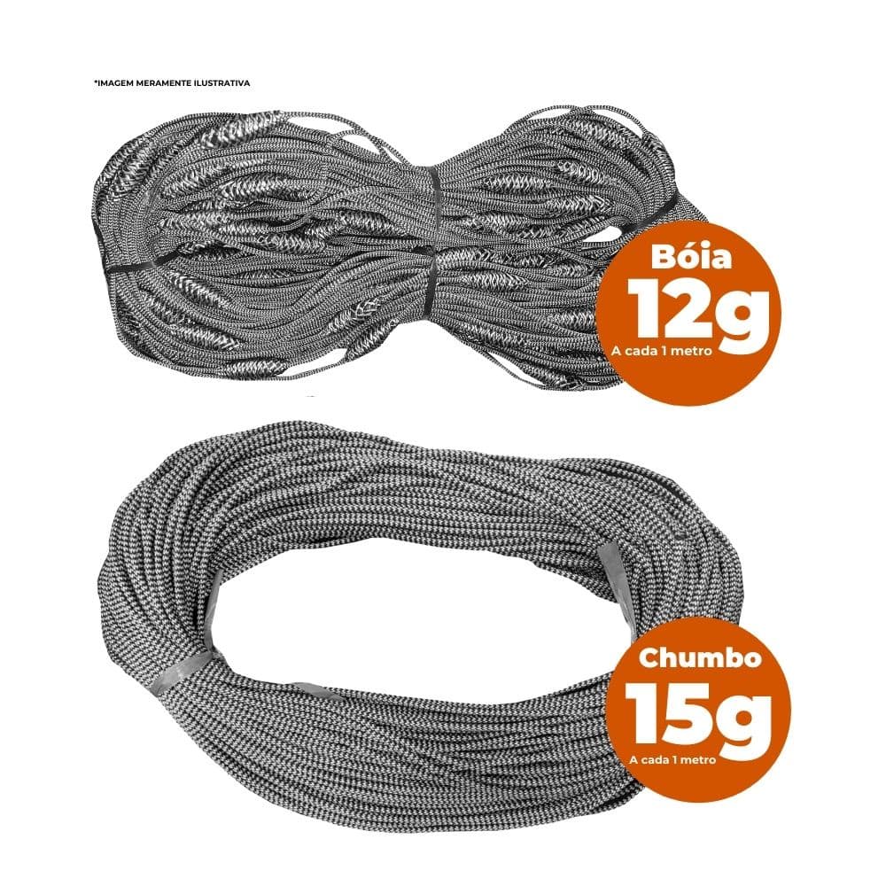 Kit Tralha de bóia 12gr 100m + Tralha Chumbo 13gr King para Redinha de Espera Profissional e Amadora