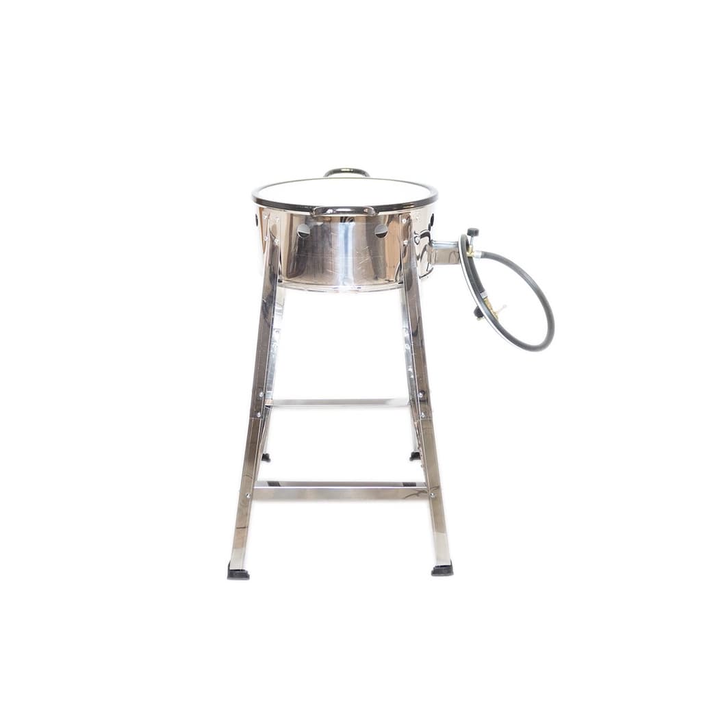 Fritador Fogão Pasteleiro INOX A Gás Com Tacho 22 Batata Fritadeira