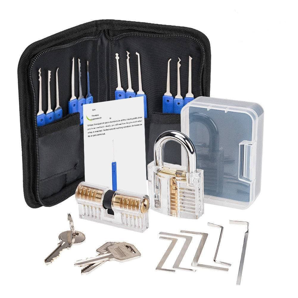12 Palhetas E 5 Chave De Torque Conjunto De Seleção De Fechadura Cadeado De Prática De Serralheiro Transparente