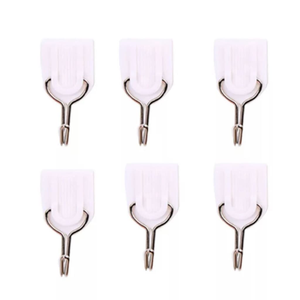 Kit Com 6 Unidades De Gancho Adesivo Suporte Para Pintura Parede Casa Cozinha Banheiro
