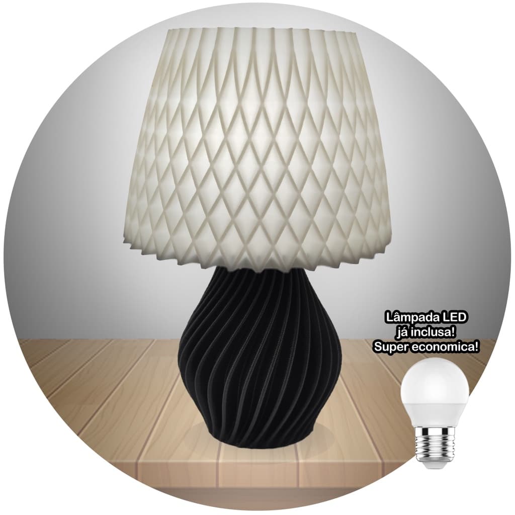 Abajur Luminária Criativa De Mesa Quarto Moderno Com Lâmpada