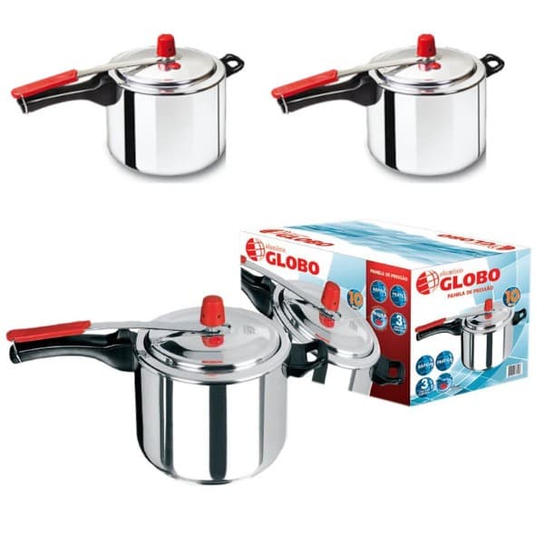 Kit 3 Panelas De Pressão 2 Globo 4,5 Litros e 1Panela de 7 Litros