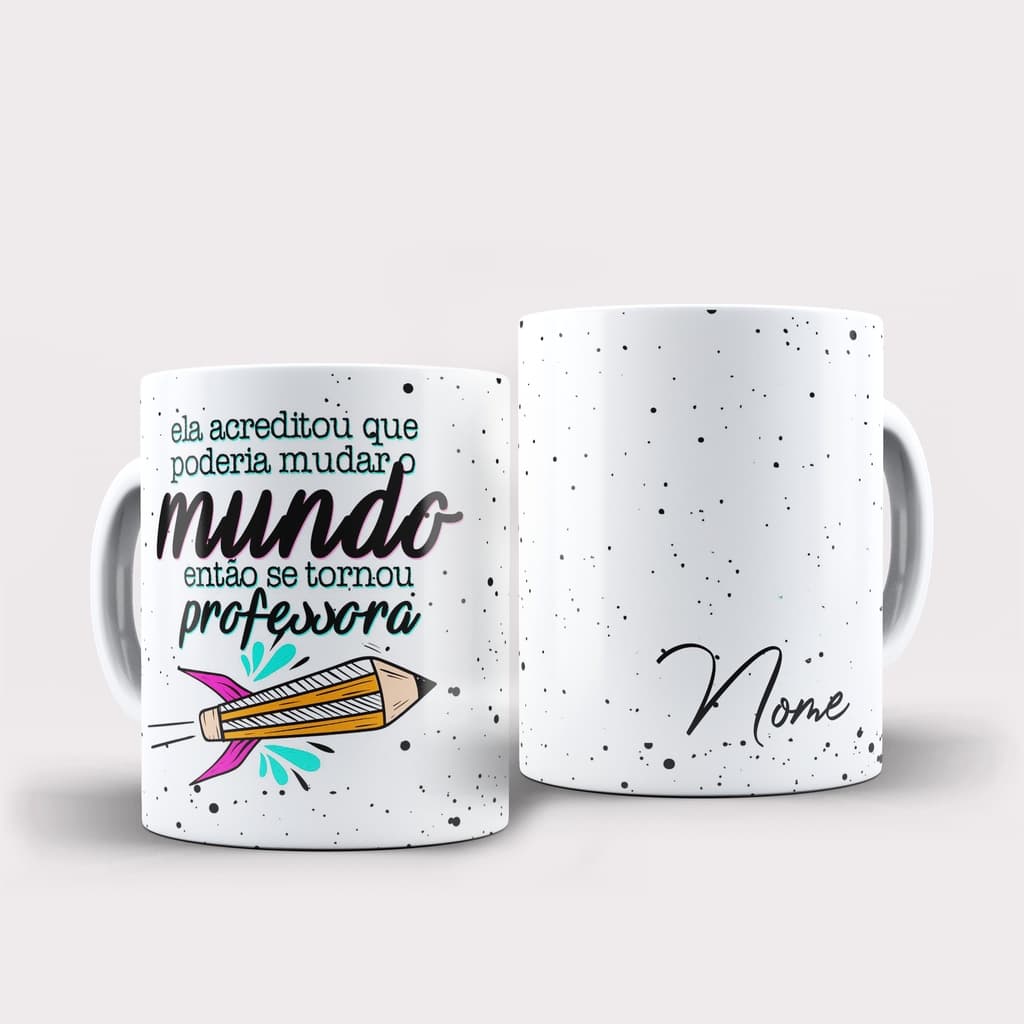 Caneca Profissão Professores - Dia do Professor Personalizada com nome