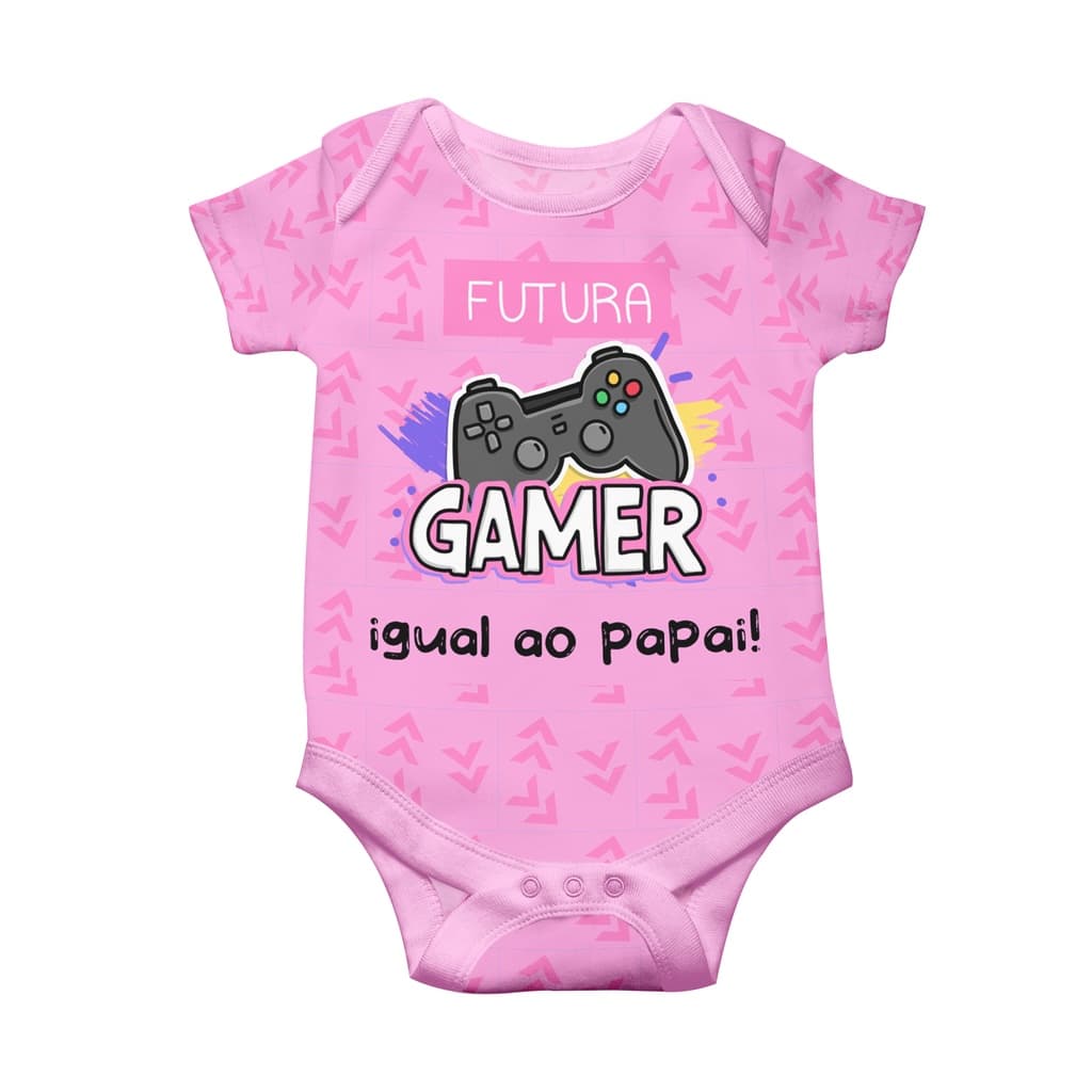 Body bebê futura gamer personalizado