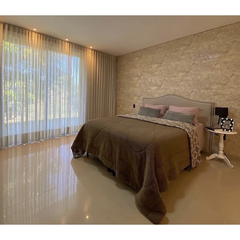 Cortina Gaze de linho s / Forro 6 m x (Altura) Trilho Suíço