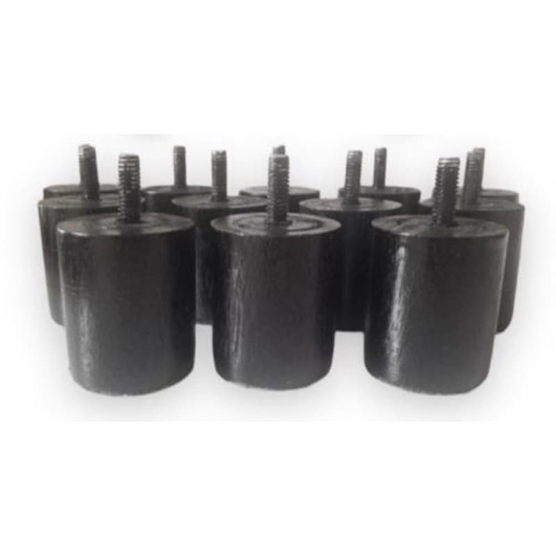 Pés para Cama Box  Pezinho Madeira 6,5cm Casal ou Solteiro Pes - Cor Preto