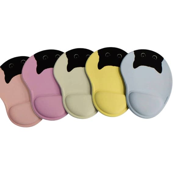 Mouse pad gota com apoio - Rosa Gatinho arteiro