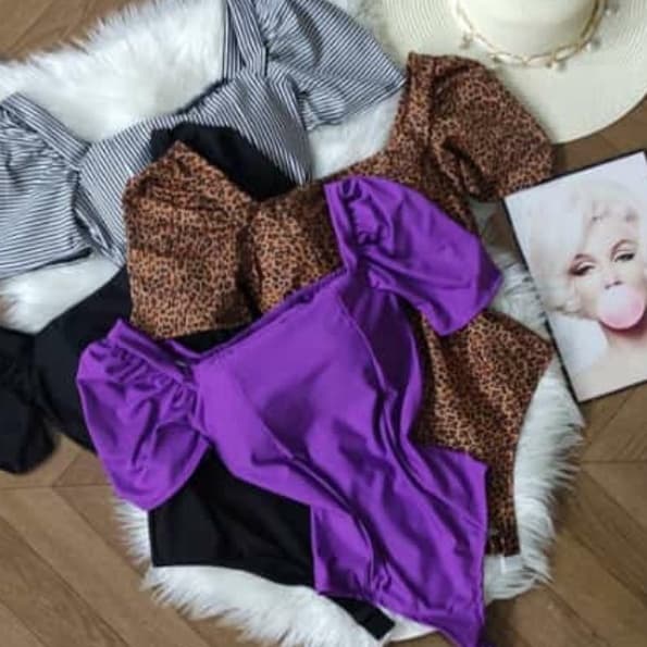 Body feminino com bojo manga curta princesa bufante estilo tendência feminina