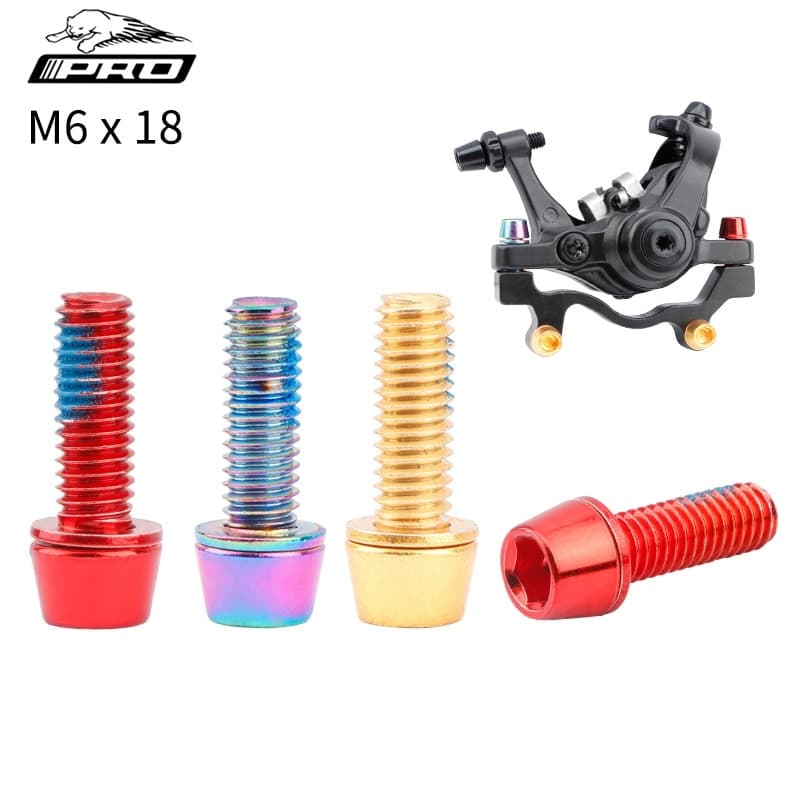 IIIPRO 6pcs/lot Cor Iamok Parafusos De Fixação Do Freio A Disco De Bicicleta M6x18mm MTB Em Aço Inoxidável