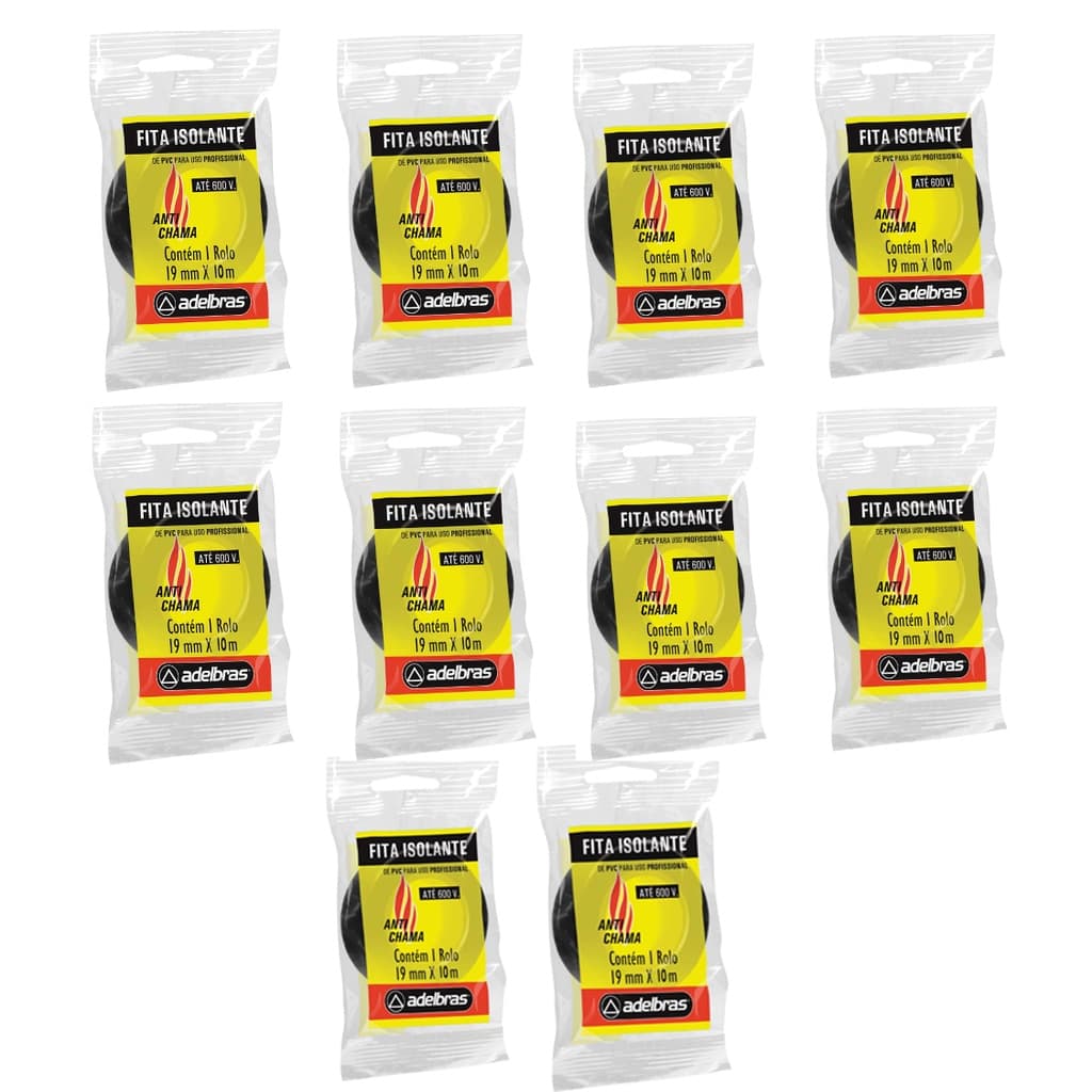 Kit Com 10 Fitas Isolantes 5 Metros 10 Metros 20 Metros- Adelbras