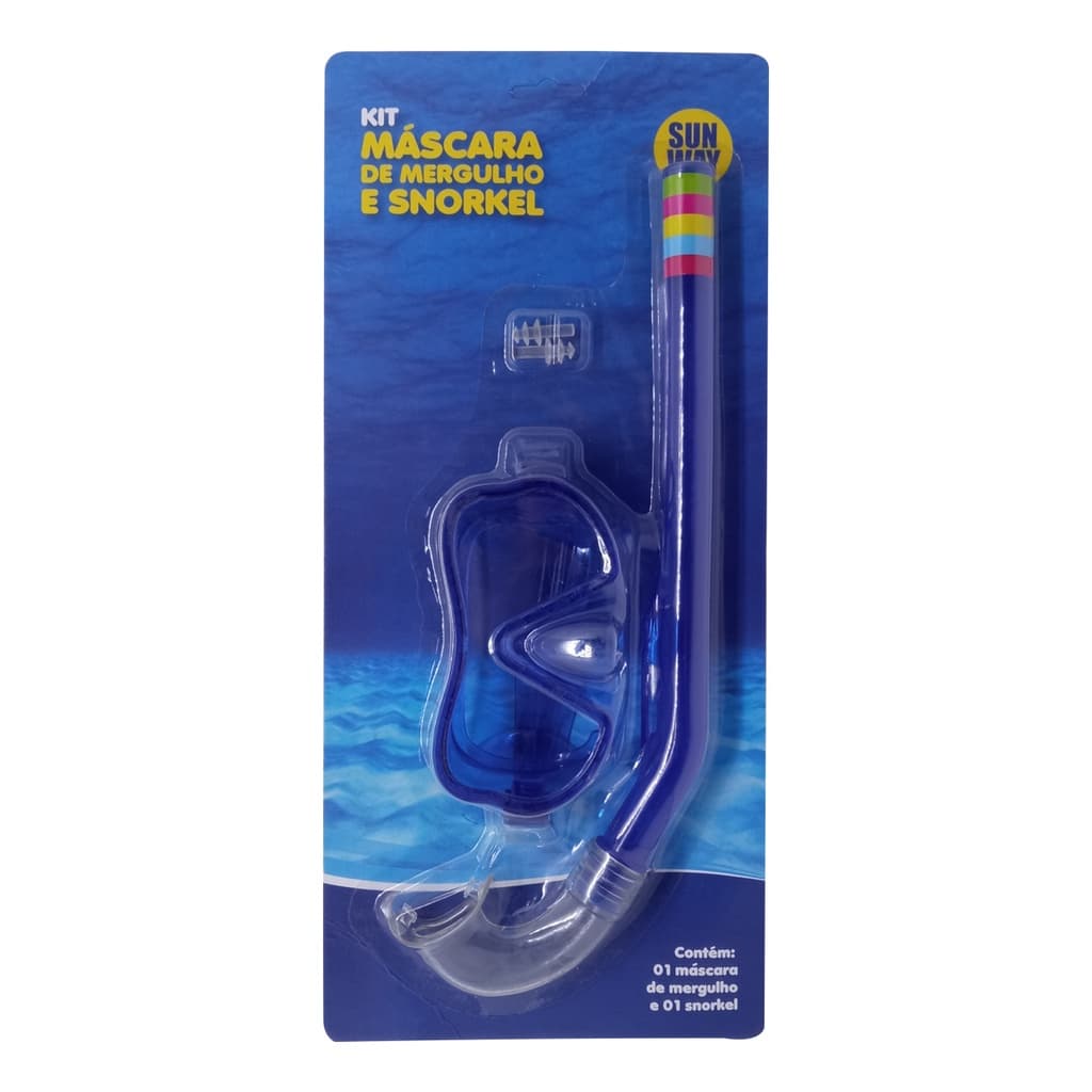 Kit De Mergulho Básico Infantil Com Máscara Snorkel E Tampão De Ouvidos Para Natação Lazer Piscina