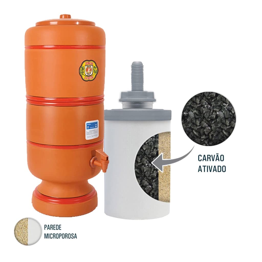 Vela Filtro de Barro Carvão Ativado Retém Impurezas Purificador Refil Filtra a Agua da Talha