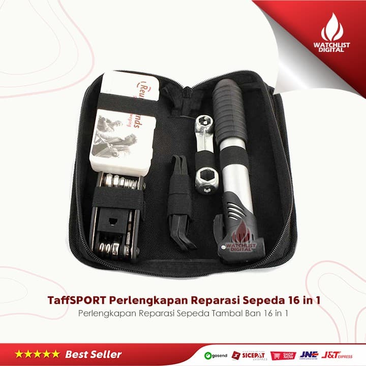 Kit Reparo Remendo Pneu 16 Em 1 Taffsport Para Bicicleta Mtb Fixie Dobrável