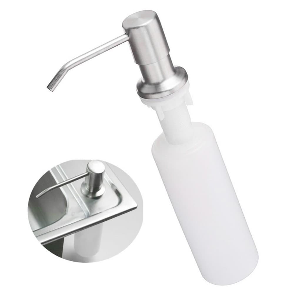 Dispenser de detergente Embutido em Aço Inox Escovado Saboneteira para Embutir na Pia de marmore