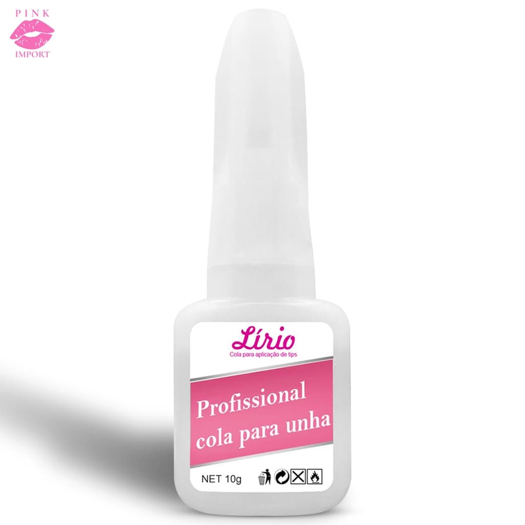 Cola Com Pincel Para Unha Postiças Tips Gel Fibra E Porcelana Cola Lirio Profissional Manicure