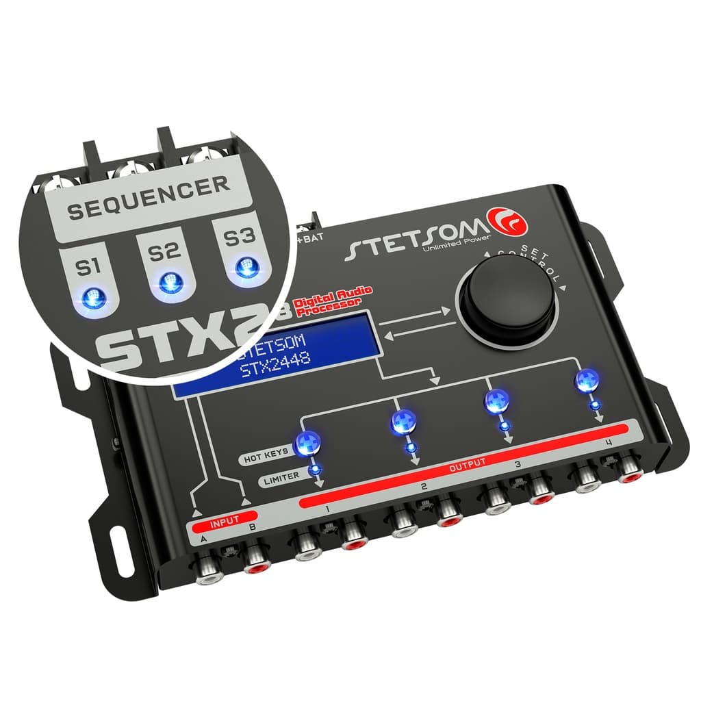 Processador Stetsom STX2448 4 Vias Equalizador Crossover De Áudio STX 2448