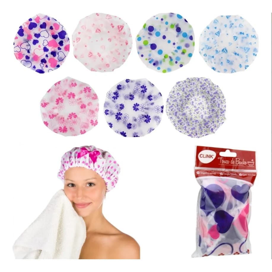 Touca de Banho Impermeável com Desenho Adulta Feminina para Viagem / Touca Impermeável  Meifa acessórios para Banho Envio Imediato