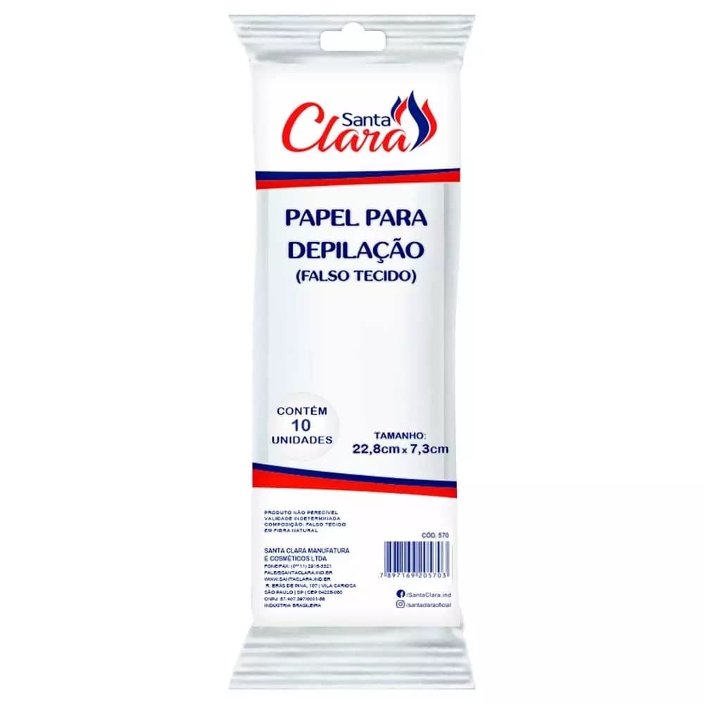Folha Papel Depilação Falso Tecido Cera Depilatória Quente Santa Clara 10 Unidades