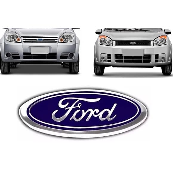 Emblema Simbolo grade Ford Fiesta 2007 2008 2009 2010 Logo parachoque Ford Ka 2008 2009 2010 2011 - Logotipo Oval Azul