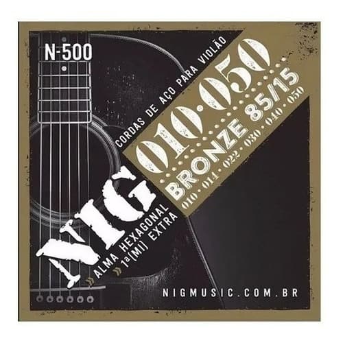 Encordoamento Nig Cordas Violão Aço 010 050 N500 N-500
