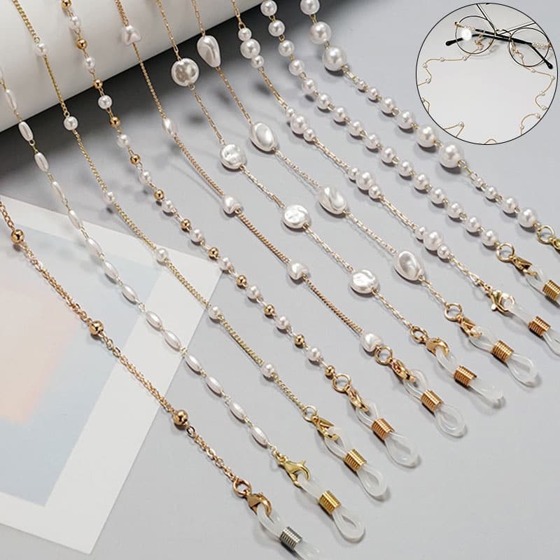 💕Corrente Anti Perda Com Pérolas De 75cm/Para Óculos/Acessórios