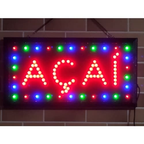 Painel De Led Letreiro Luminoso Placa Açaí 110V ou 220V