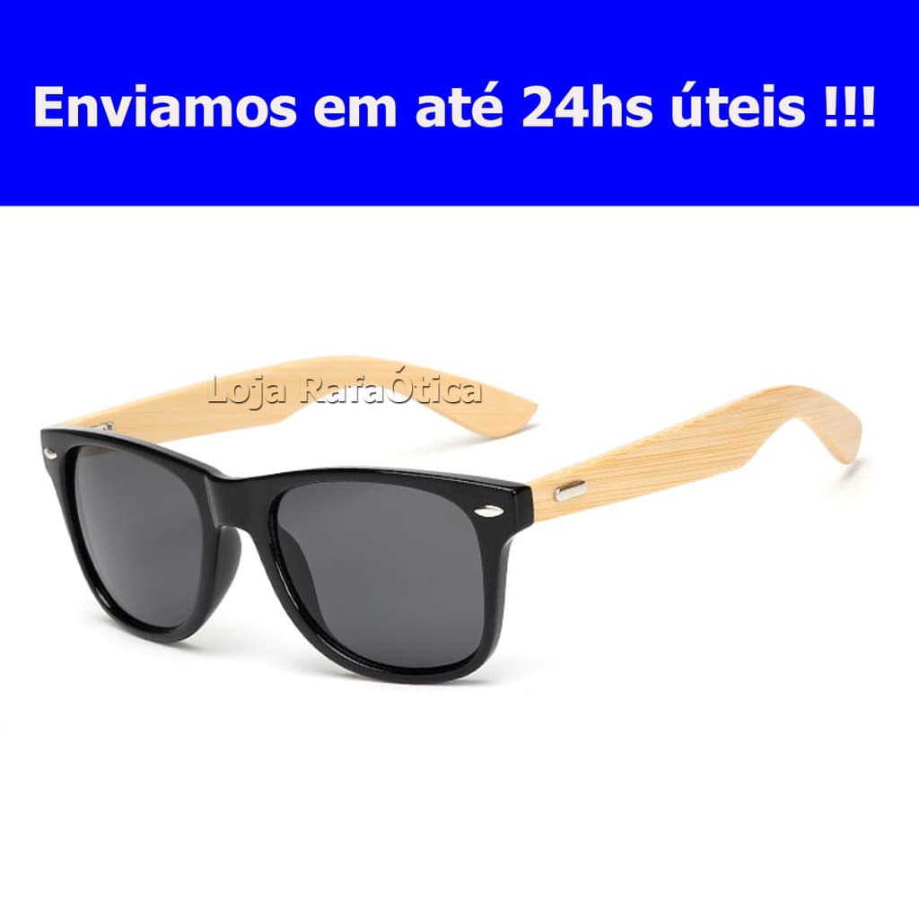 Óculos De Sol Madeira Polarizado Com Proteção UV400 + Case + Flanela