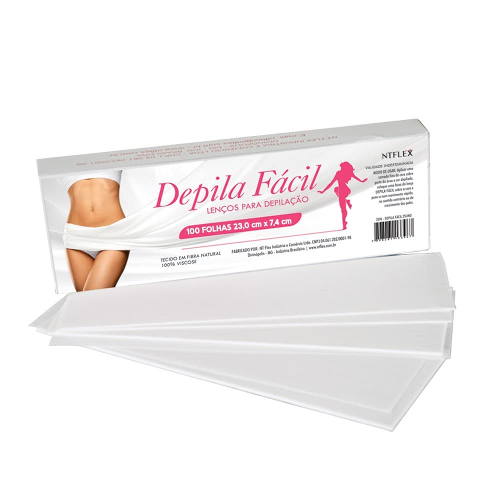 Lenços para Depilação Papel Liso Viscose Depila Fácil