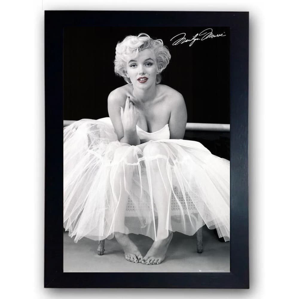 Quadro Decorativo Marilyn Monroe Com Assinatura Moldurado