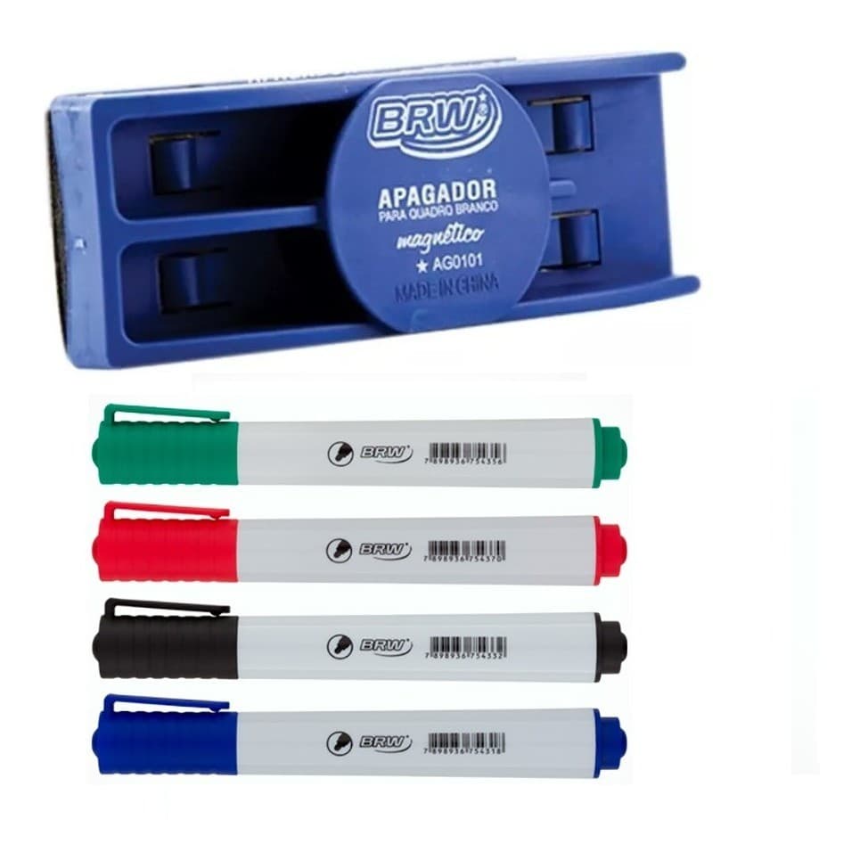 Kit 30 Canetas Quadro Branco + Apagador Magnético envio rapido