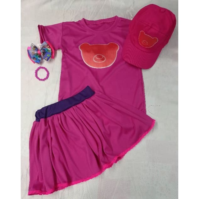 Fantasia Aventureira Rosa - com boné - infantil