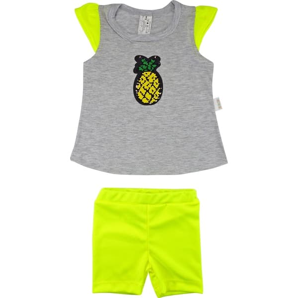 Roupa Bebê Menina Conjunto Verão 2 Peças Neon Regata