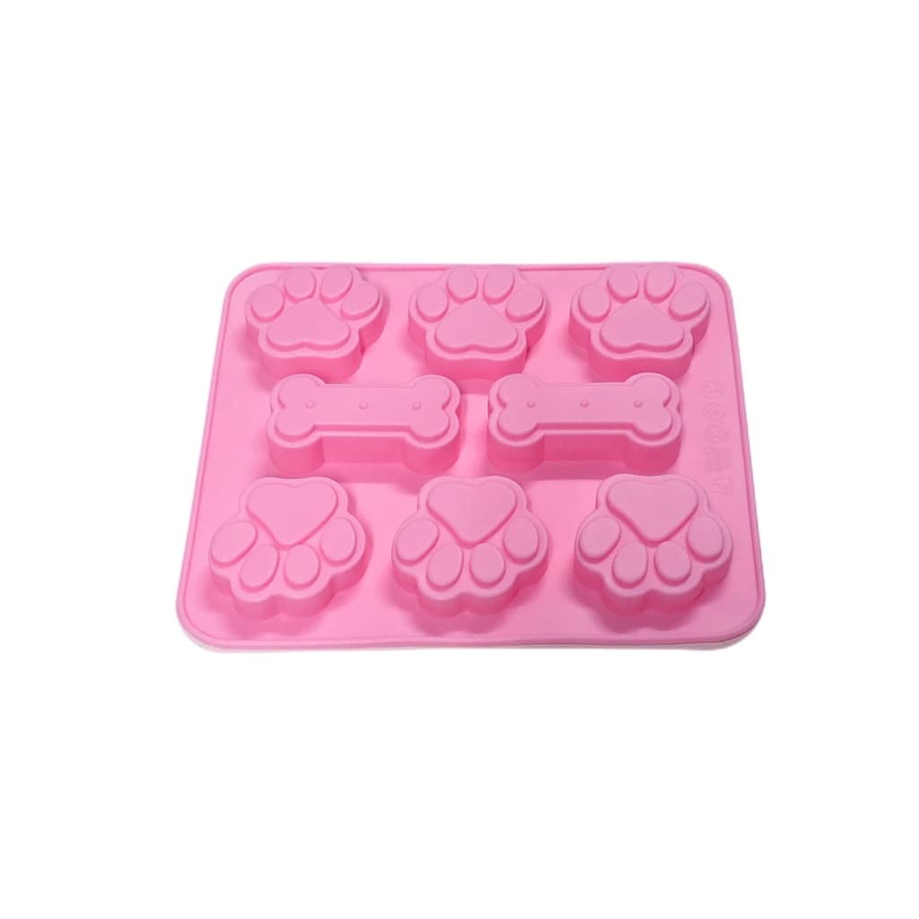 Forma De Silicone Patinha Ossinho Bolo Chocolate Gelo Sabonete Rosa Promoção