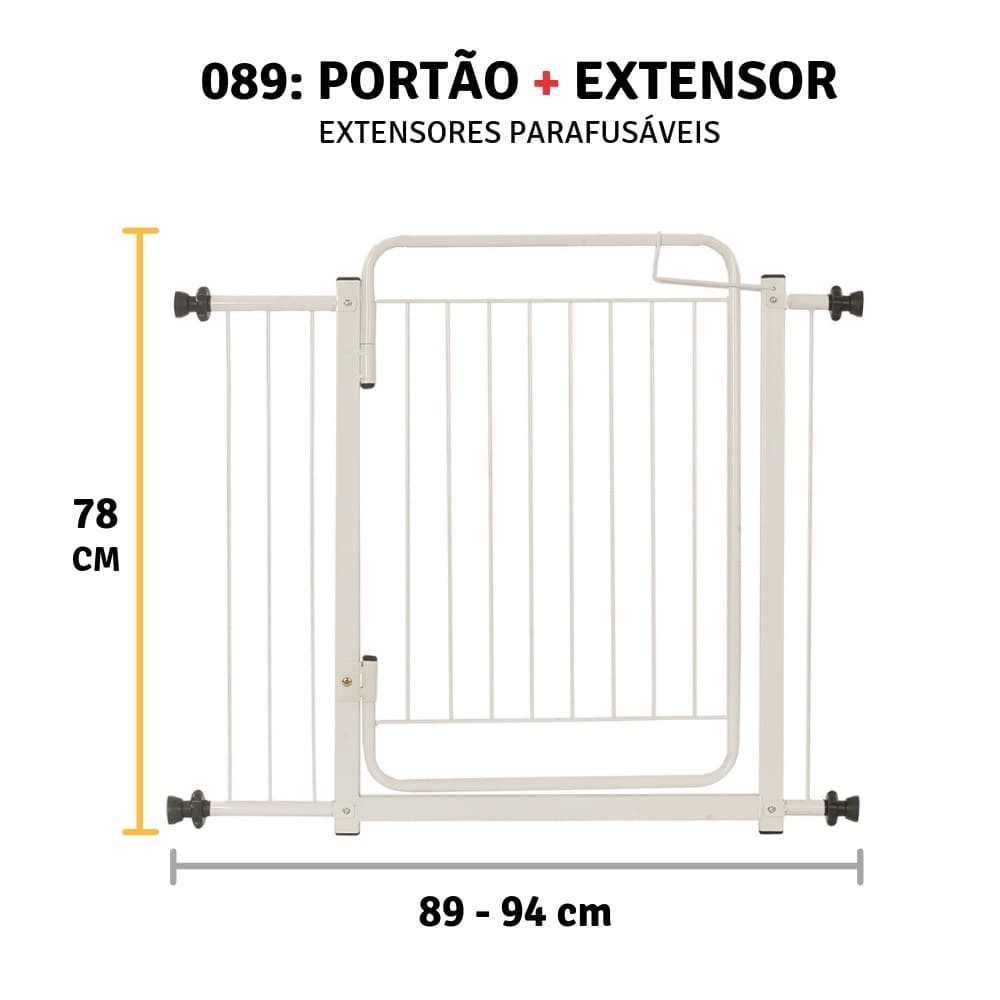 Portão Para Cachorro Pet Grade De Porta Segurança 89/94 Cm
