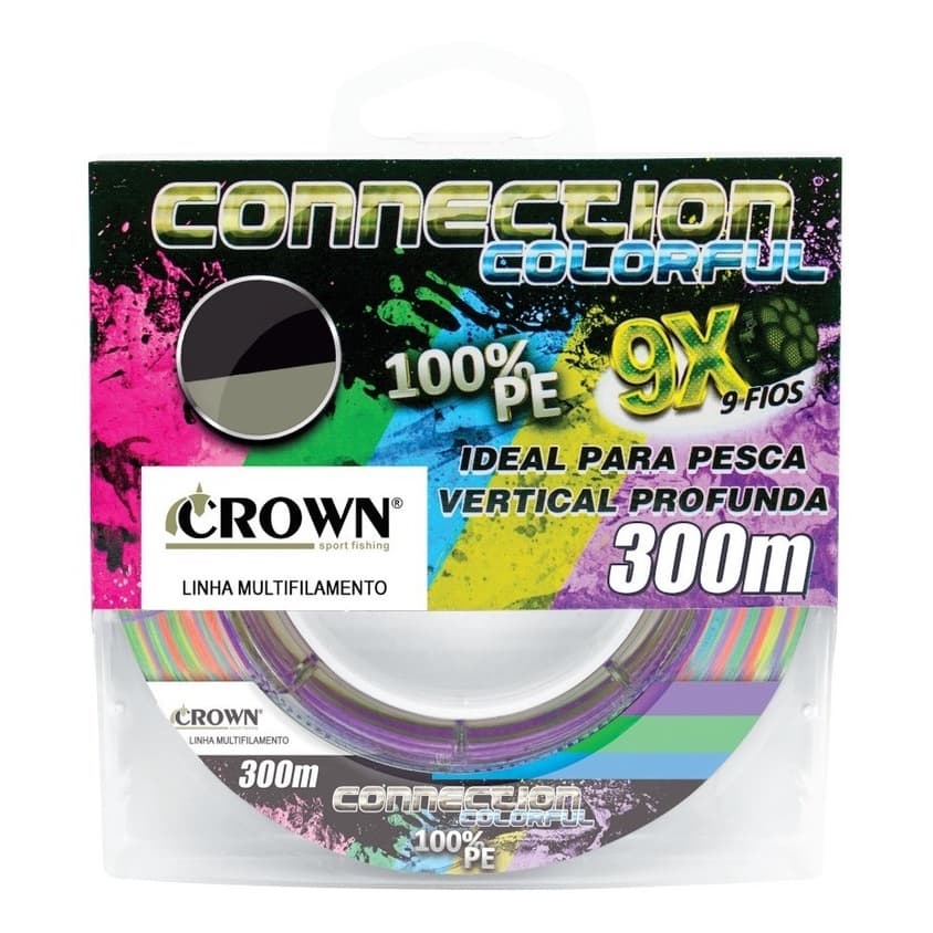 Linha Pesca Multi Cores Crown Connection 9x 300m - Varias Medidas - Envio Já