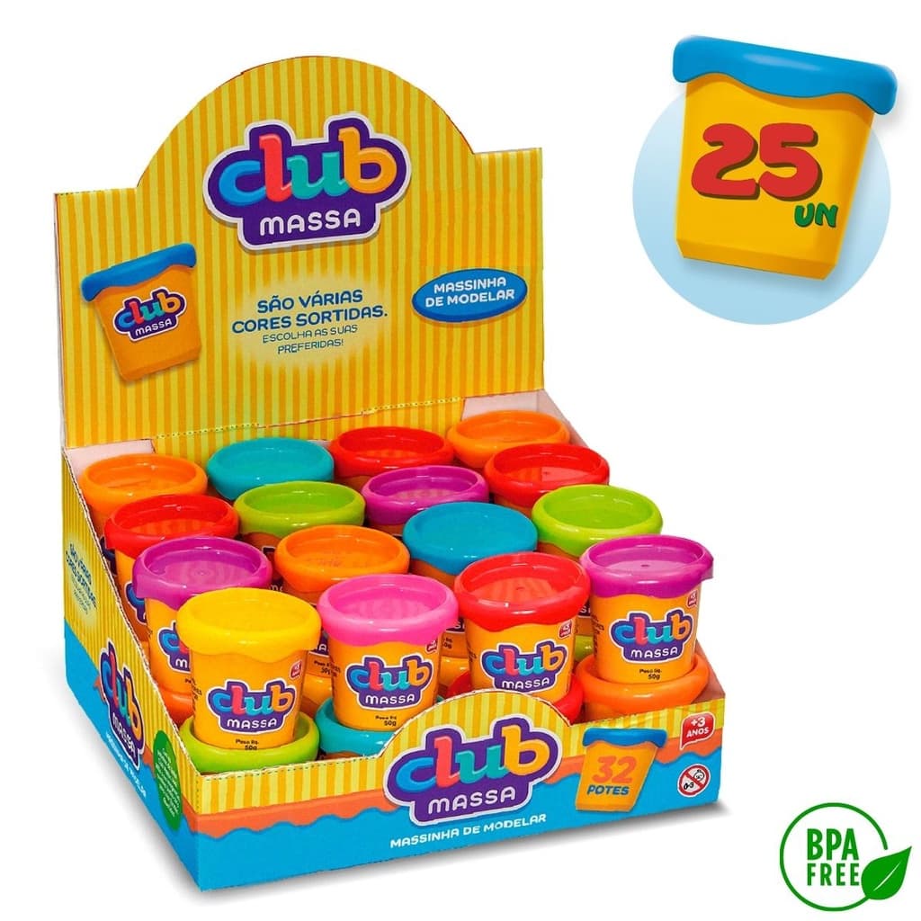 Kit  Potinho De Massinha Massa De Modelar Divertoys 25 Potes