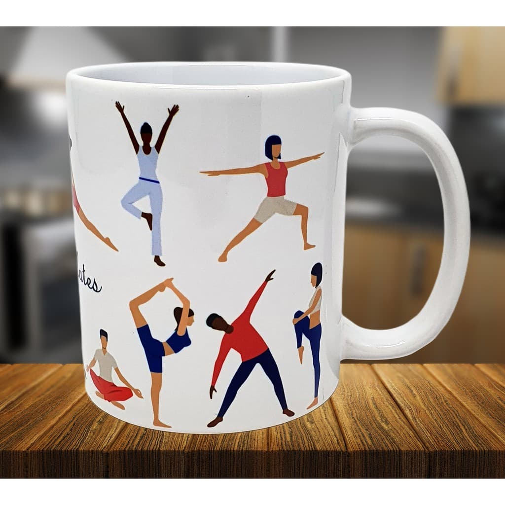 Caneca Branca Personalizada Eu Amo Pilates Exercícios