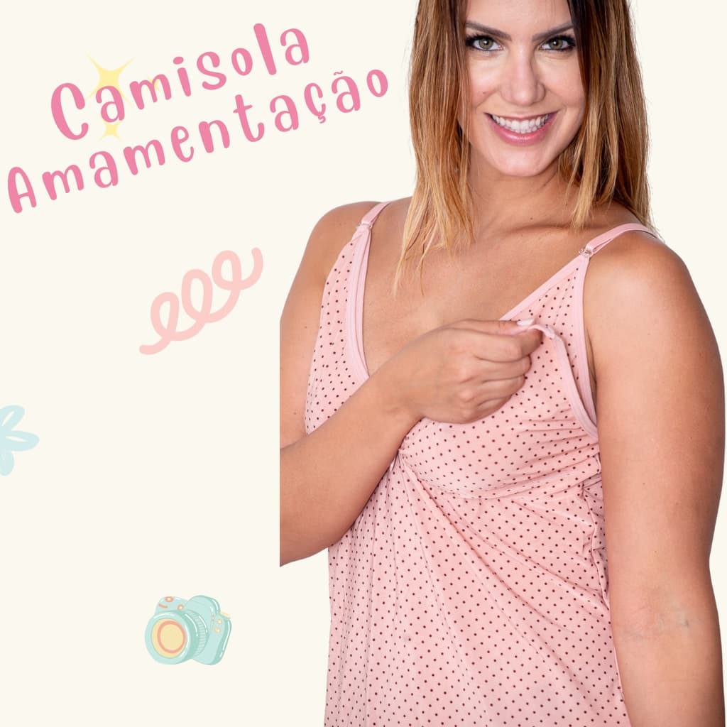 Camisola Amamentação Gestante Pós Parto Confortável Promoção dia das Mães