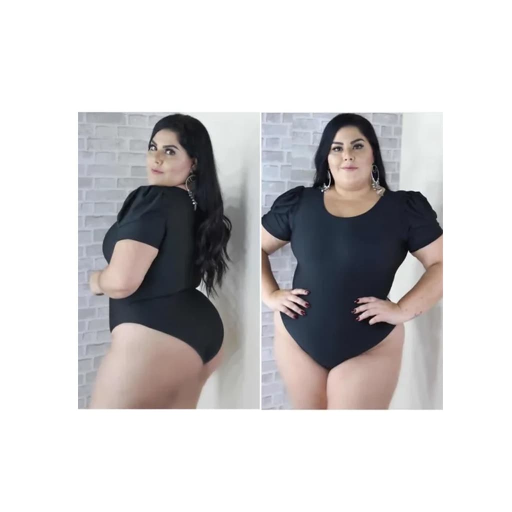 Body Bore Blusa Plus Size Manga Princesa Bufante Sensual Moda Blogueira Extra G G1 G2 Preto