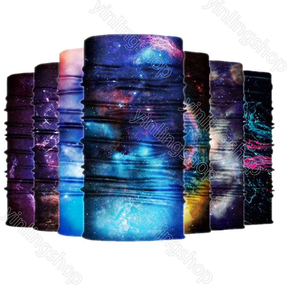 Céu Estrelado Esporte Topeng Lenço Headband Anti Poeira UV Buff Bandana Turbante De Cabeça Rosto Motocicleta Bicicleta Pesca