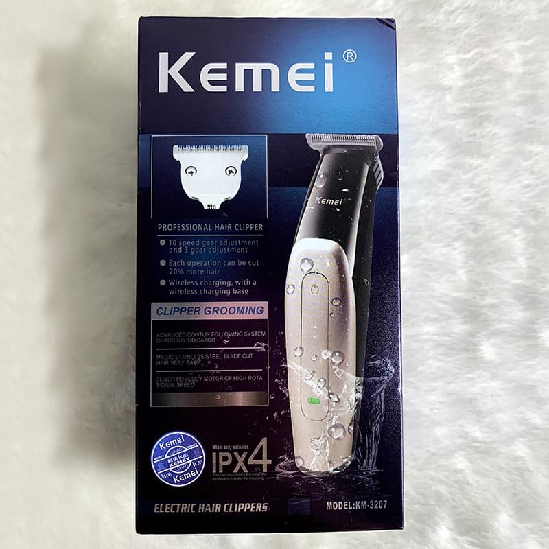 Máquina de corte Kemei KM-3207 Máquina de cortar cabelo facial totalmente lavável Cortador