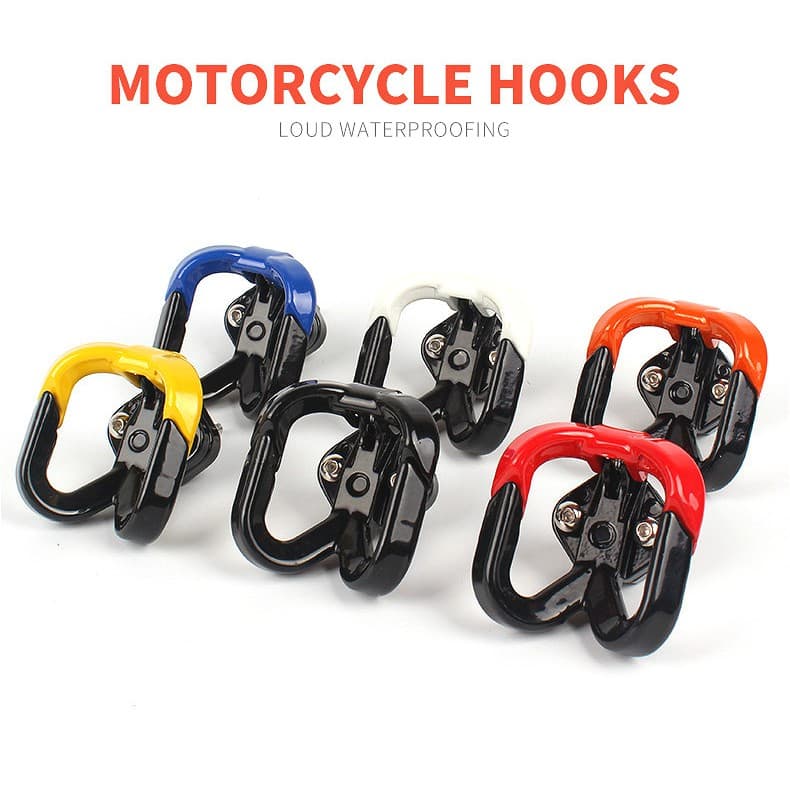 Motocicleta 6 Cores Scooter E-Bike Metal Duplo Gancho Capacete Bagagem Armazenamento