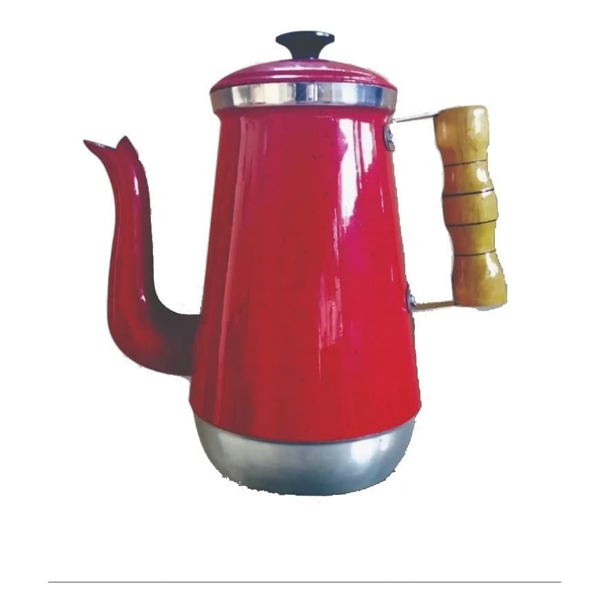 Bule De Cafe Vermelho Grande Em Aluminio 2 Litros