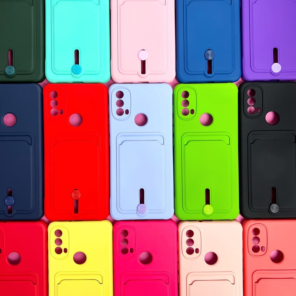 Capa Anti Impacto Colorida/ Moto E30/E40 / Porta cartão com Botão para levantar (CF39)