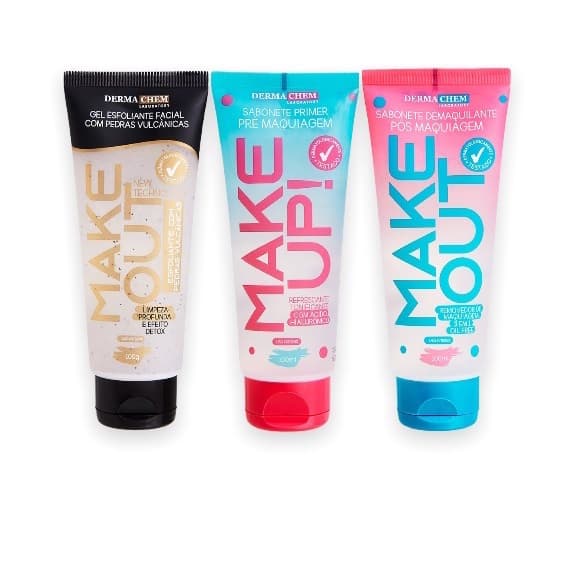 Gel Esfoliante Com Pedras Vulcânicas e Sabonetes Make Out e Make Up DERMACHEM